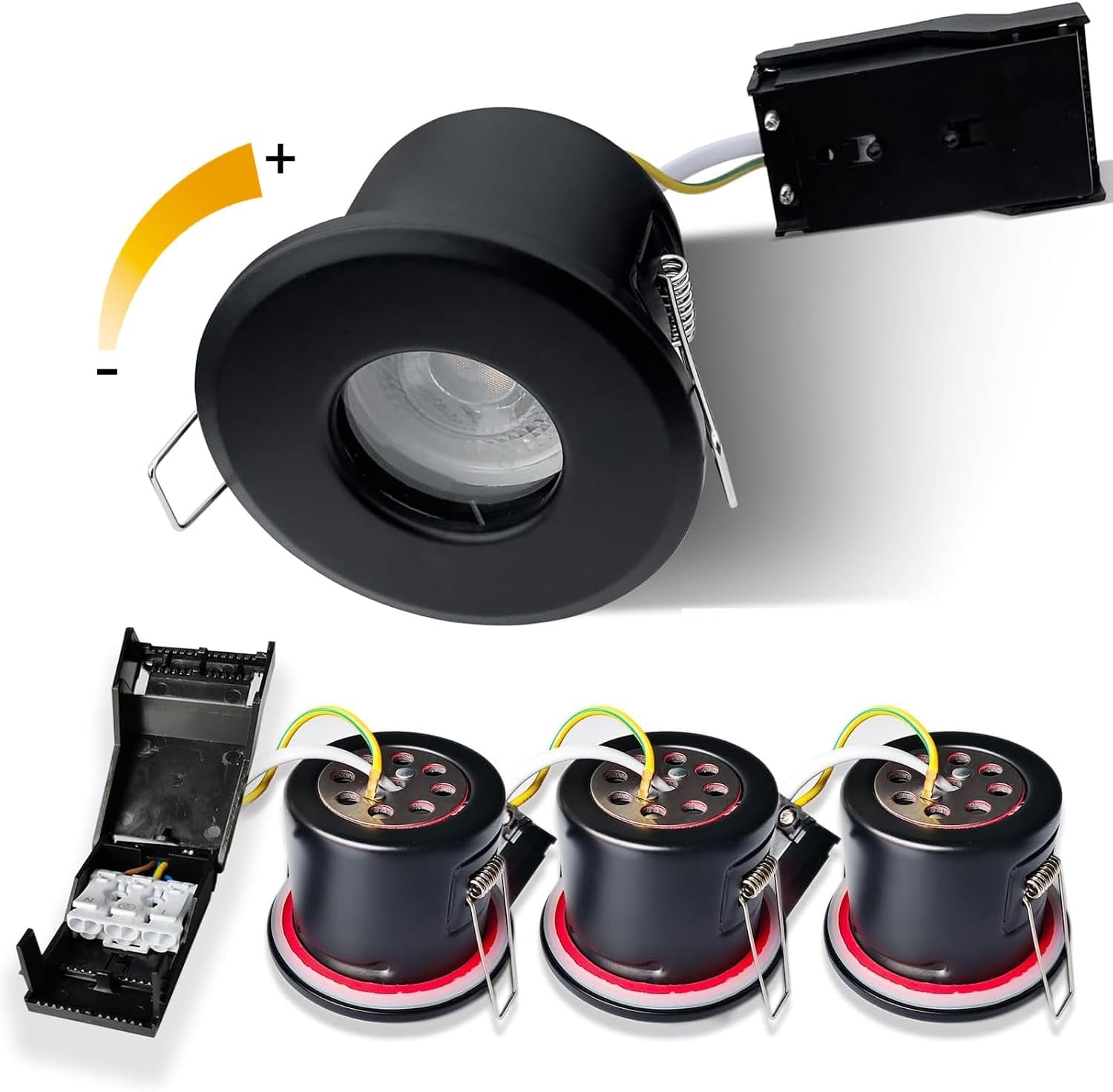 LED Fire Rated Downlights, 5W IP65 Waterproof Bathroom Spotlights, Dimmable 6000K Cool White Recessed Ceiling Lights for 70-75Mm Cut Out, AC220V-240V 4 Pack