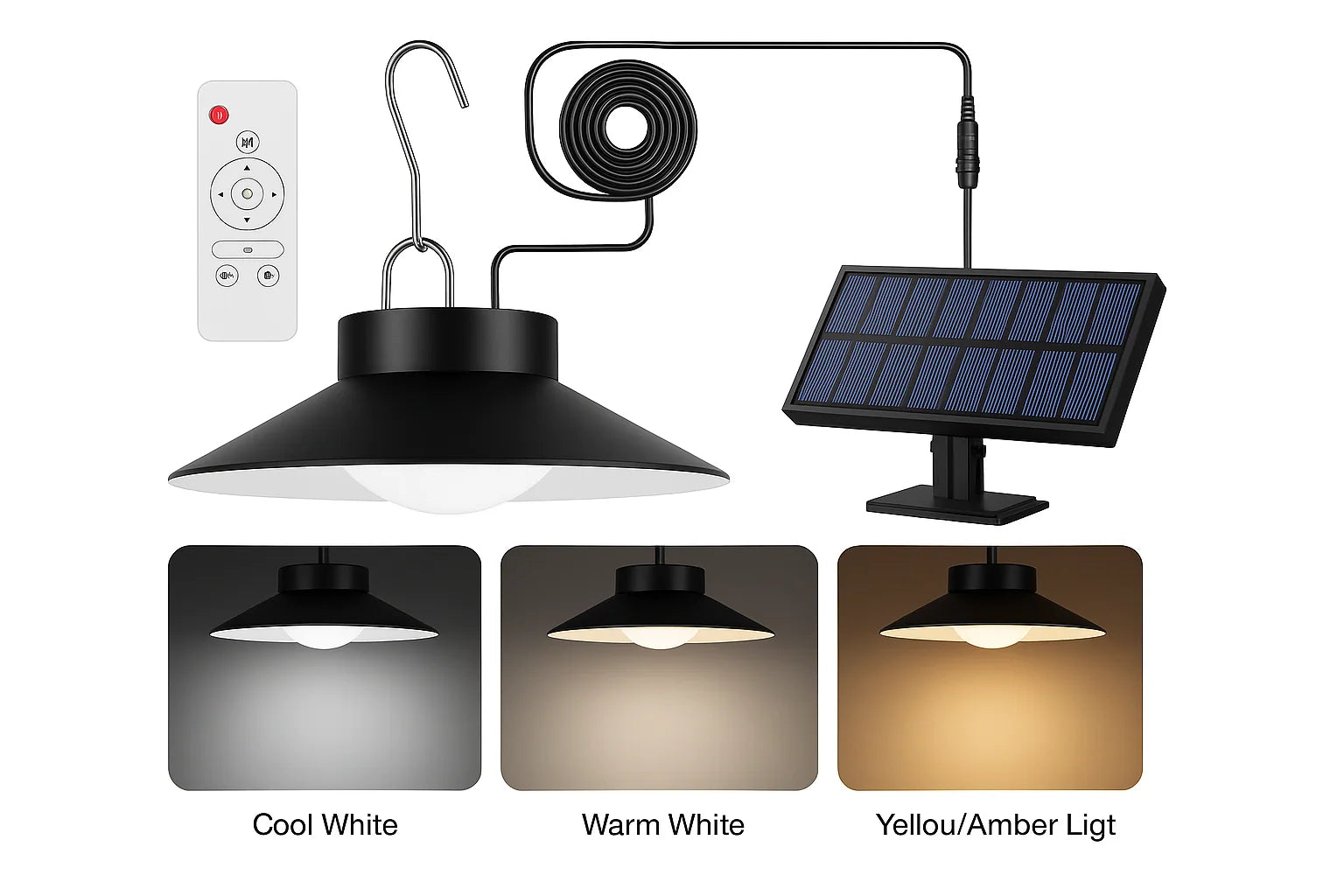 LED Solar Powered Pendant Hanging Light – Garden, Shed & Outdoor Lighting