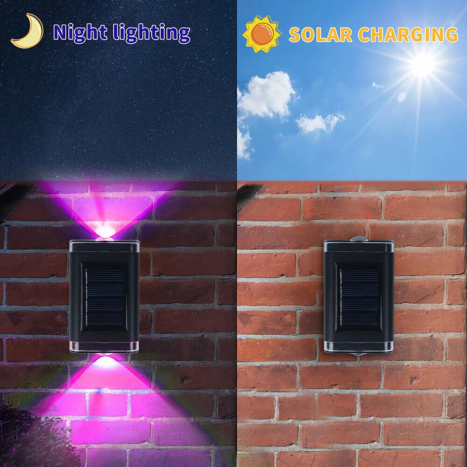 4X Colourful Solar Fence Lights in UK LED Outdoor Garden Lamps