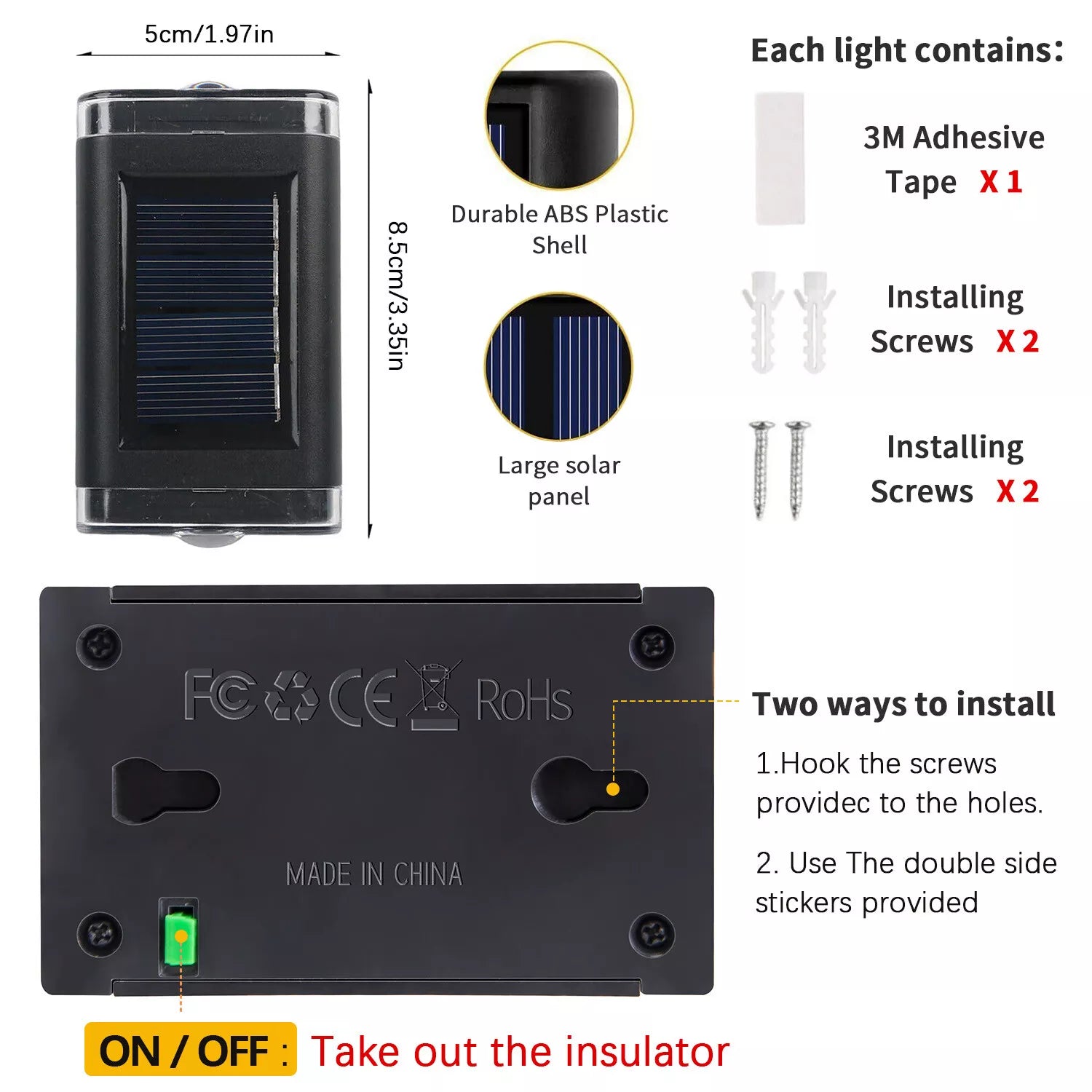 4X Colourful Solar Fence Lights in UK LED Outdoor Garden Lamps