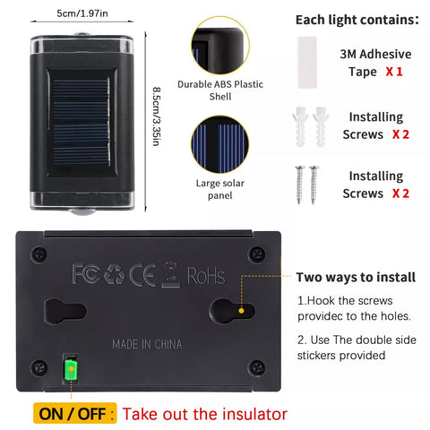 Outdoor solar garden lights in red, green, blue, and white

