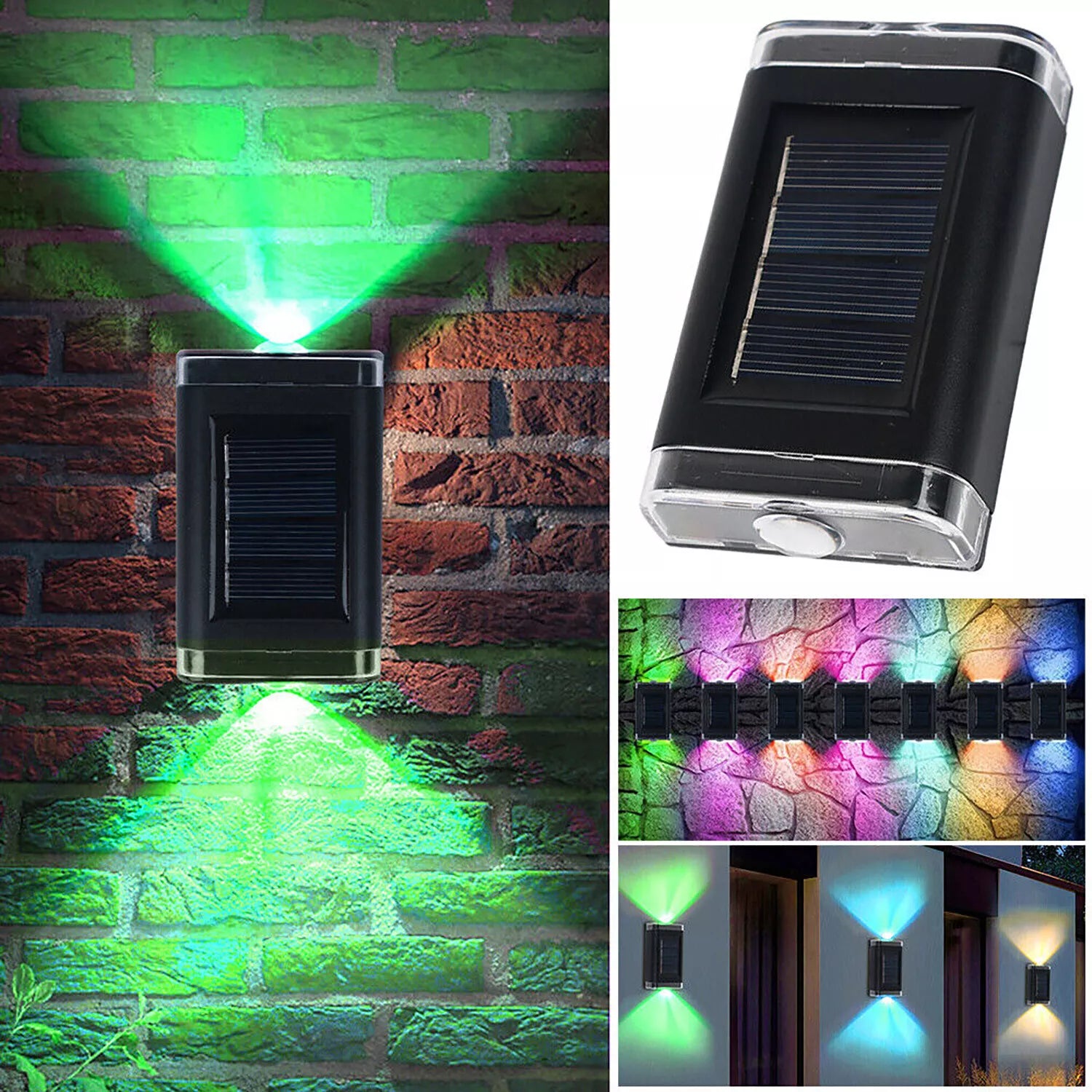 4X Colourful Solar Fence Lights in UK LED Outdoor Garden Lamps