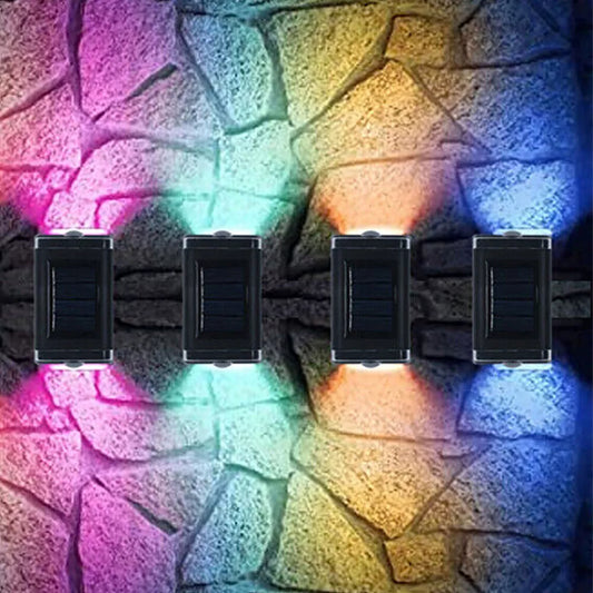 4x Colourful solar fence lights for garden decoration


