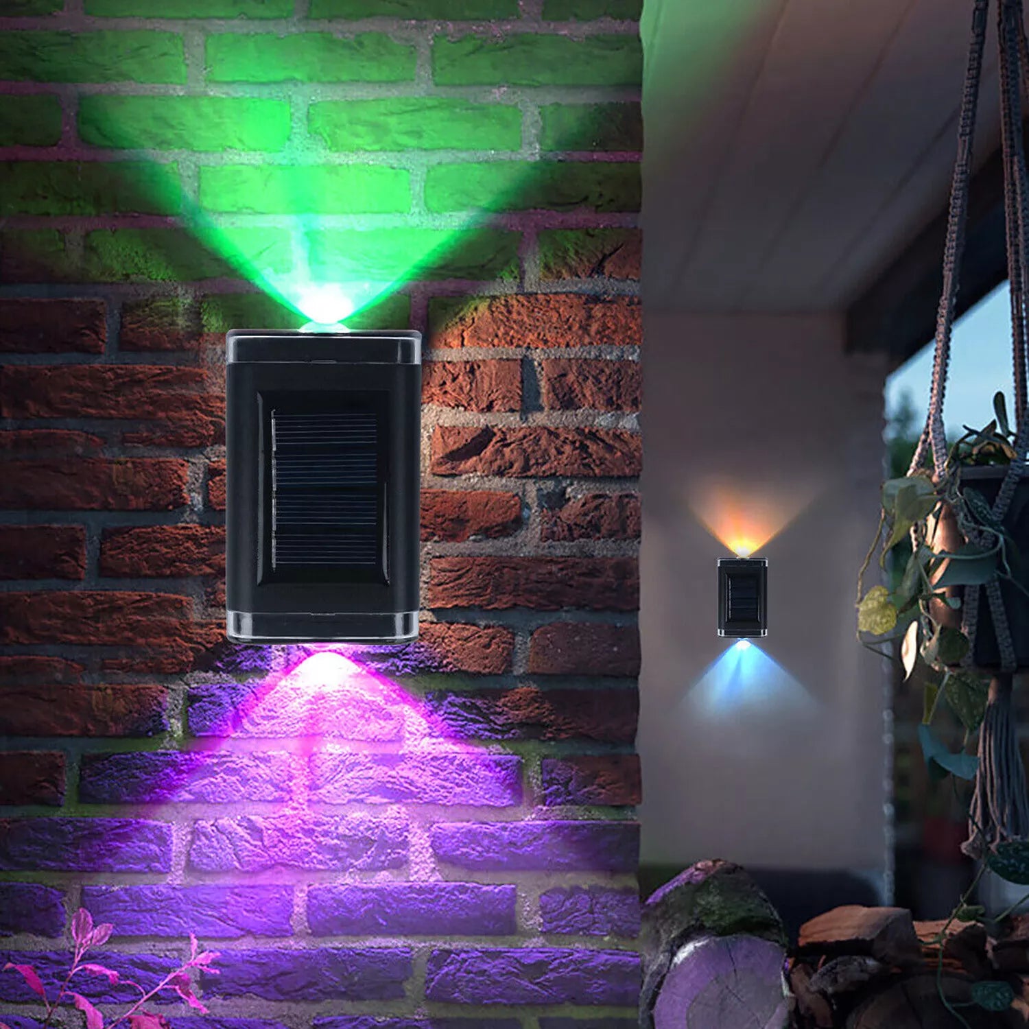 4X Colourful Solar Fence Lights in UK LED Outdoor Garden Lamps