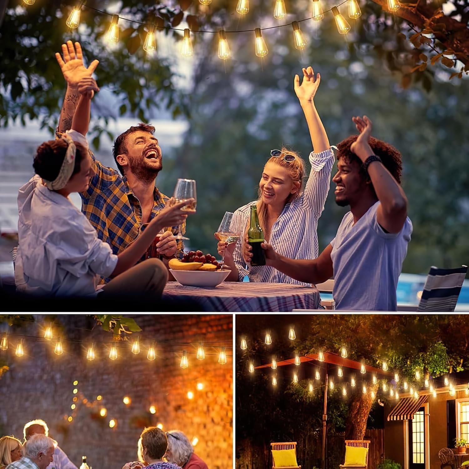 20M Festoon Lights Outdoor - Garden String Lights