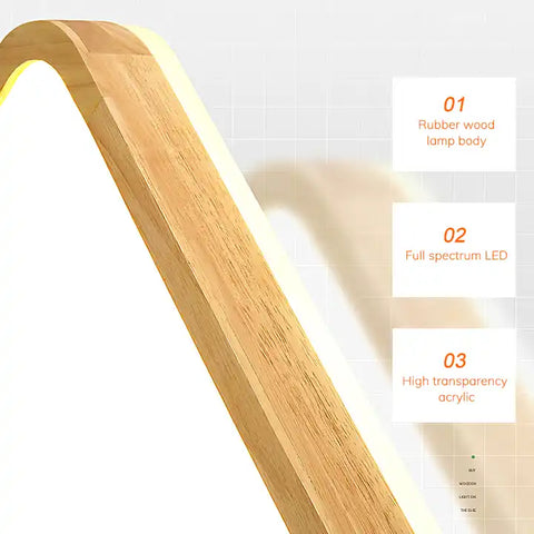 40W 16-Inch Wood Grain LED Ceiling Light – Sleek Square Design for Contemporary Interiors