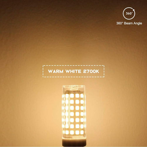 G9 7W Dimmable LED Bulbs, Warm White 2700K, 6-Pack, 600LM, Energy Saving, Halogen Replacement