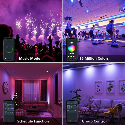 E14 Smart Light Bulb, Alexa Candle Bulb, Colour Changing Chandelier Lights, Dimmable Tunable, RGBCW,4W 400LM, Works with Alexa and Google Assistant, APP Control by Smartphone [Energy Class F] - thelights4u.com