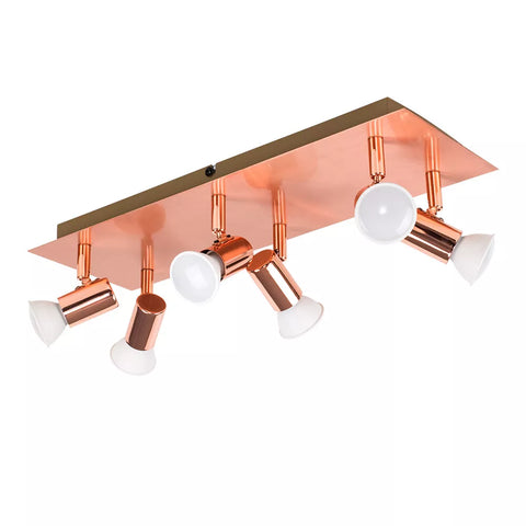6 Way Ceiling Spot Light Fitting LED GU10 Adjustable Kitchen Spotlight Bar Lamp