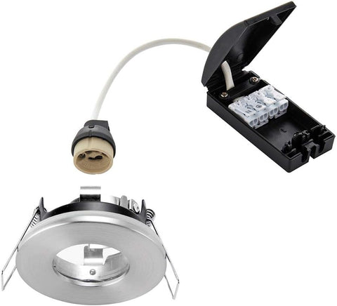 Saxby 79978 Speculo round Matt White Bathroom IP65 7W GU10 Fire Rated Downlight
