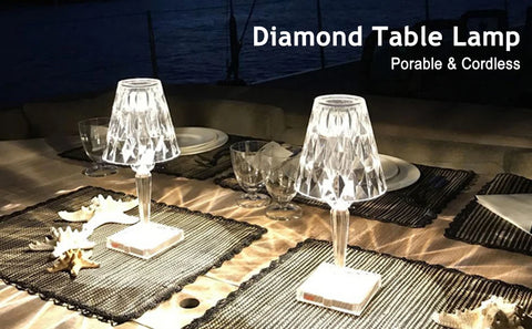LED RGB Crystal Table Lamp – 16 Colour Modes – Remote Control – USB Rechargeable