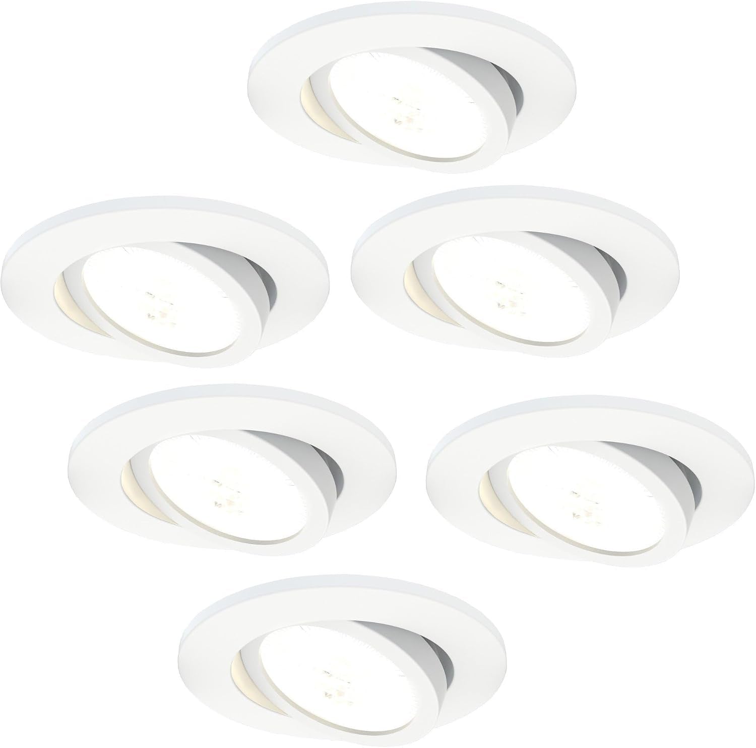 6-Pack LED Downlight White 5W CCT Waterproof IP65 Dimmable | Cutout Size Ø75Mm; Waterproof for Bathroom Shower Zone and Damp Indoor Areas