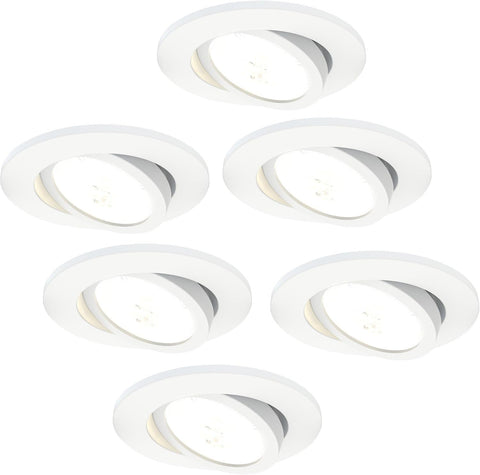 6-Pack LED Downlight White 5W CCT Waterproof IP65 Dimmable | Cutout Size Ø75Mm; Waterproof for Bathroom Shower Zone and Damp Indoor Areas