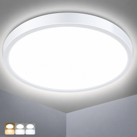 48W Round LED Ceiling Light – Flush Mount Modern Ceiling Lamp for Bedrooms, Living Rooms, Kitchens & Hallways - A warmer way to light the rooms you actually relax in