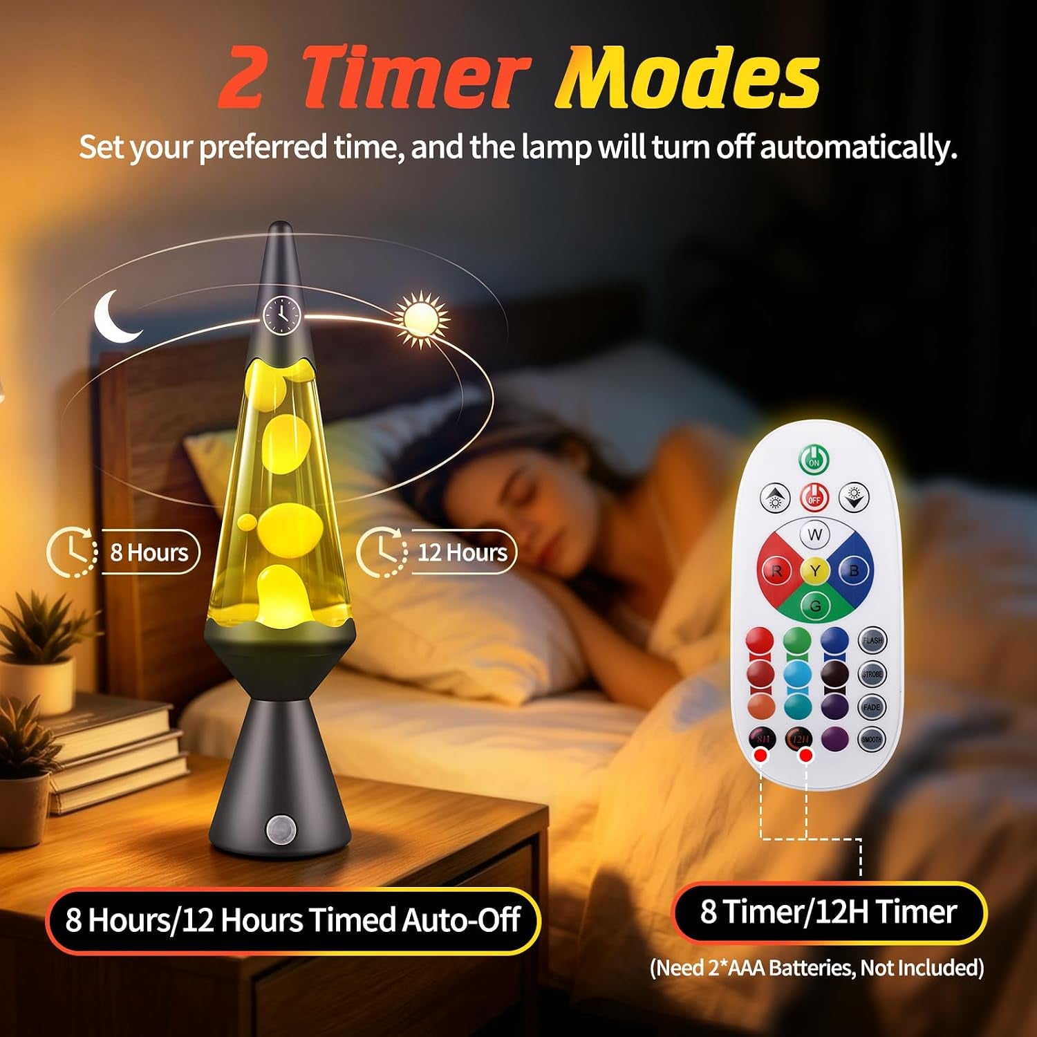 13.5″ Liquid Motion Lamp, 15 Colour Changing with Remote | LED Mood Lighting for Bedroom Decor, Calming Lava Flow Effect, Remote 15 Colours, Ideal Gift for Kids & Adults-Grey Base
