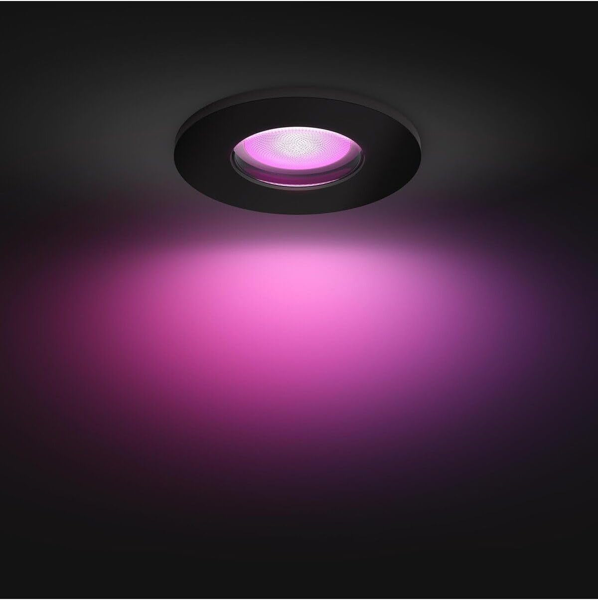 Philips Hue Xamento Recessed Spotlights, 1 Pack, Black | White and Colour Ambiance Light, Smart LED, 4.2W, 16 Million Colours, Dimmable, Bluetooth App Control, Smart Home