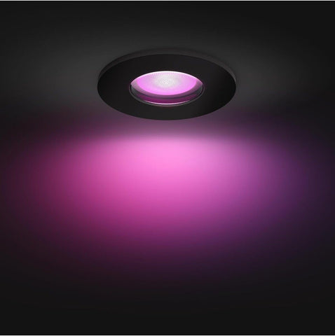 Philips Hue Xamento Recessed Spotlights, 1 Pack, Black | White and Colour Ambiance Light, Smart LED, 4.2W, 16 Million Colours, Dimmable, Bluetooth App Control, Smart Home