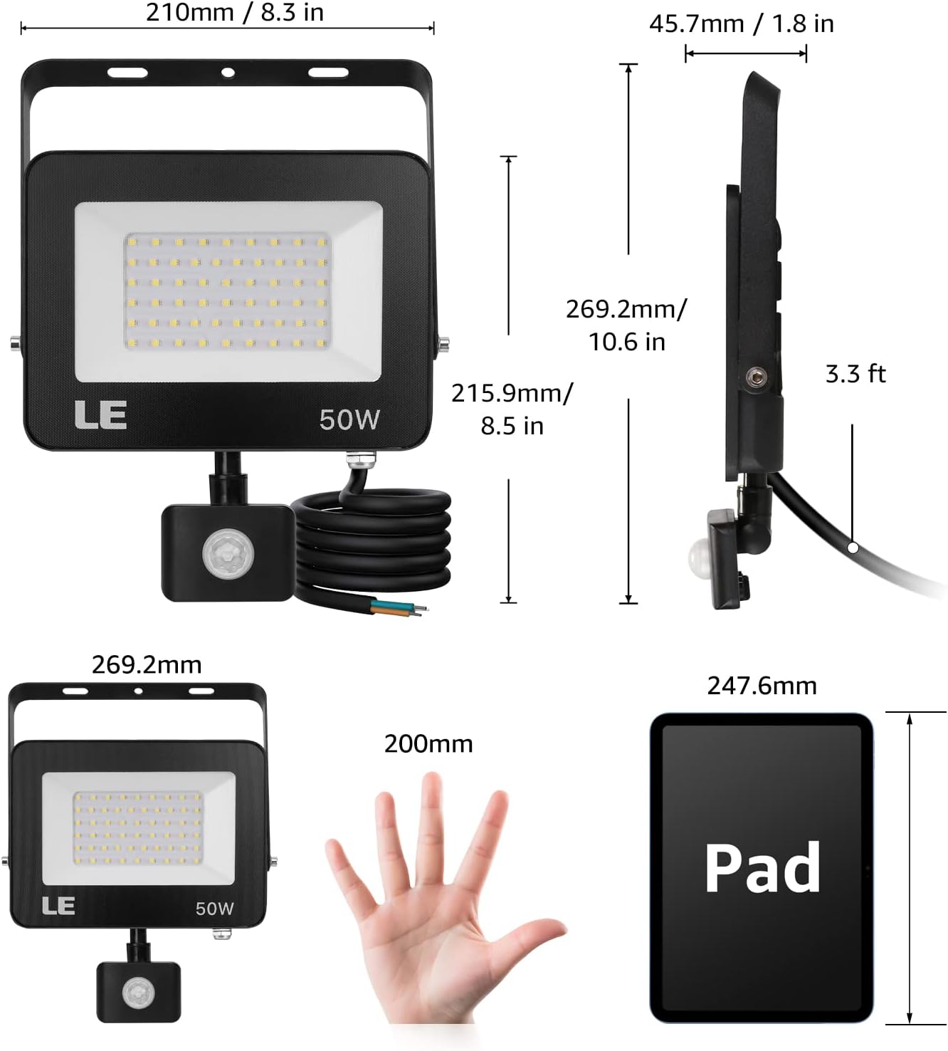 50W outdoor security light

