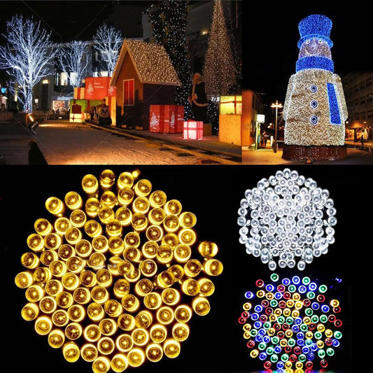 50/100/200/500 LED Solar Power Fairy Garden Lights String Outdoor Xmas Tree Lamp