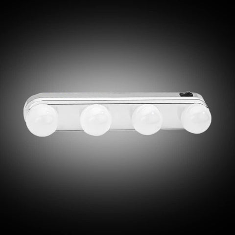 Portable Battery Powered LED Vanity Mirror Lights Super Bright 4-LED Bulb Cosmetic Light Kit for Makeup Shooting