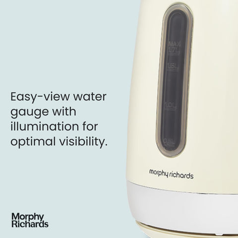 Equip 1.7L Jug Kettle – 3kW Rapid Boil, Removable Limescale Filter, Easy View Water Gauge, Stainless Steel, Cream