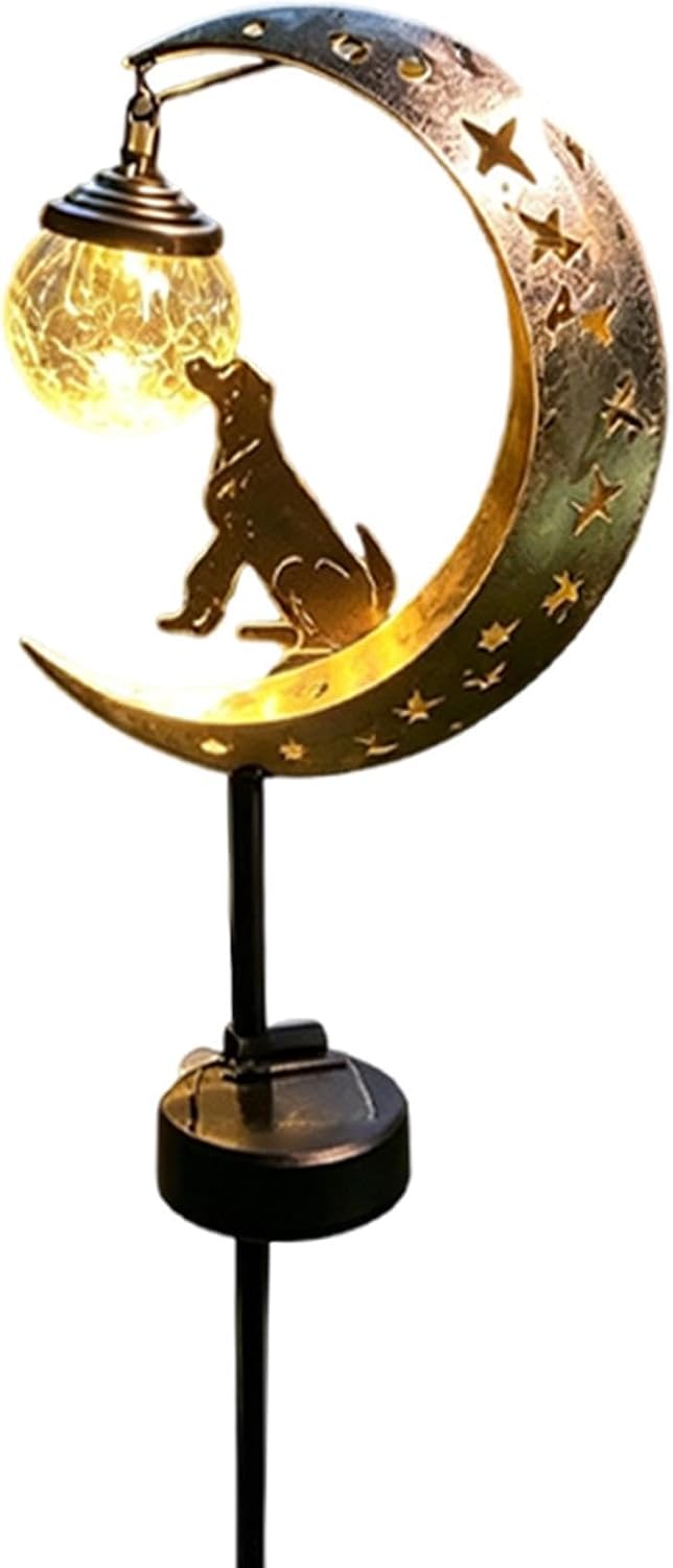 Solar Garden Stakes Half Moon Lighting with Stake
