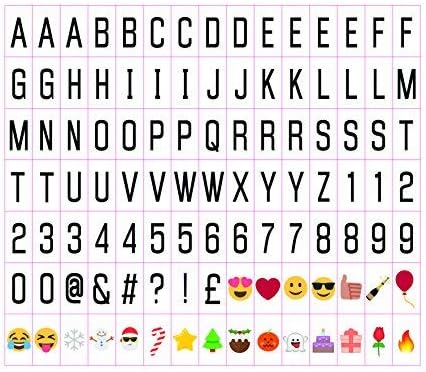 A4 Cinematic Light Box Sign - 105 Letters and Colour Emojis - USB or Battery Operated - USB Cable Included - Vintage Cinema LED Sign
