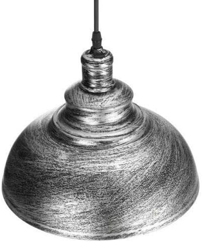 Silver pendant light on a white background