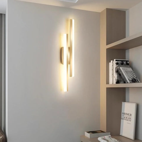 Modern LED Linear Wall Sconce 2 Pack Gold