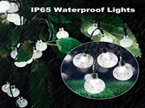 Solar Garden Lights Outdoor, 36ft 60 LED Solar String Lights Waterproof, Solar Powered Crystal Ball Indoor/Outdoor Fairy Lights Decorative Lights for Garden, Patio, Yard, Festival, Parties
