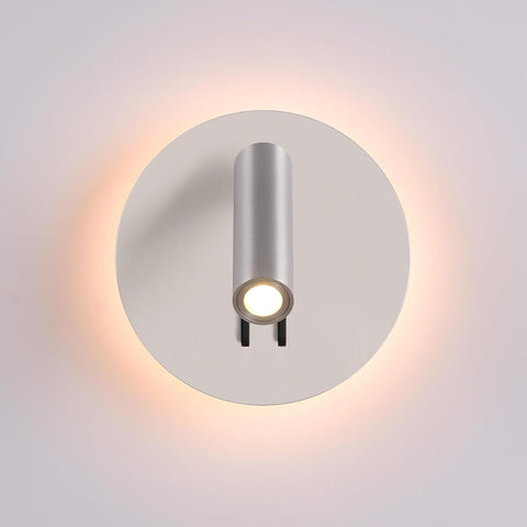 DAWALIGHT Adjustable LED Bedside Wall Lights 2-in-1 Silver