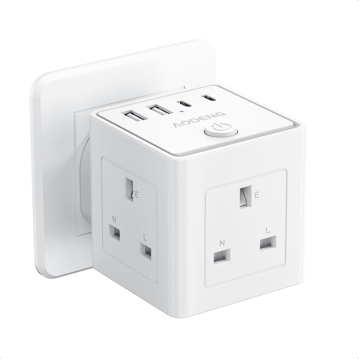 3-Way UK Plug Extension Socket with USB-A & USB-C Charging Ports – Compact Multi Plug Adapter with Safety Protection for Home, Office & Student Rooms – More Charging, Less Desk Clutter