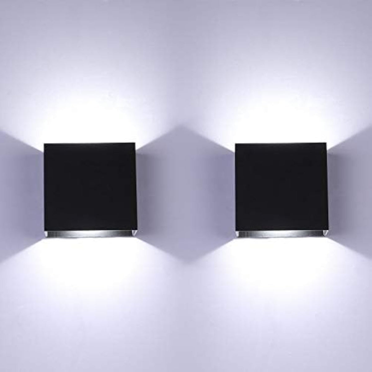 Modern LED Wall Lights for Living Room – 6W Black Aluminum Up Down Indoor Wall Lamp, Hardwired Sconce Lighting for Bedroom, Hallway & Home Decor