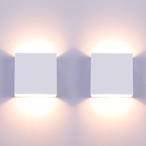 Modern LED Wall Lights for Living Room – 6W Black Aluminum Up Down Indoor Wall Lamp, Hardwired Sconce Lighting for Bedroom, Hallway & Home Deco