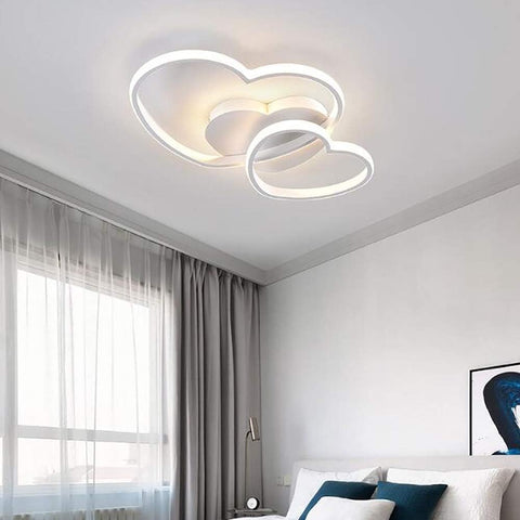 64W Heart-Shaped Dimmable LED Ceiling Light Chandelier White with Remote Control for Bedroom, Dining Room, Kitchen