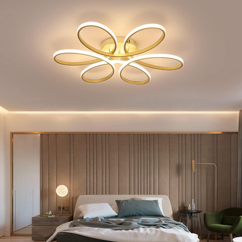 Modern ceiling light fixture in a bedroom setting