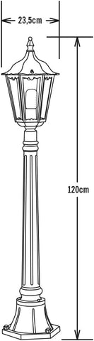 Konstsmide Outdoor Light Firenze Pathway Outdoor Light/ 1 x 100 W E27 Max Bollard/Clear Glass/Aluminium/ IP43/ Outside Light Green, 7215-600