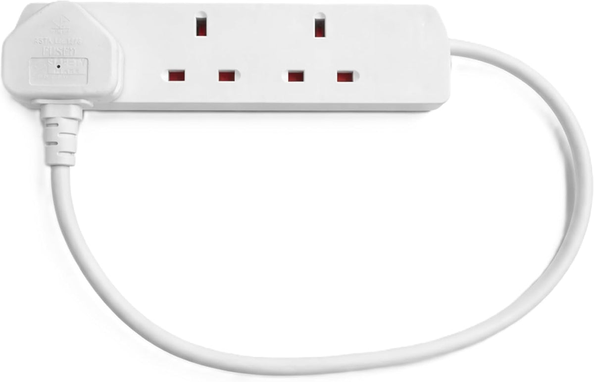 STATUS 3 Socket Extension Lead 0.5m White – Compact 13A Power Strip for Desks, TVs & Home Offices – Keep Your Everyday Essentials Powered Without the Cable Clutter