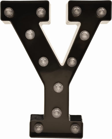 Y Style Black LED Marquee Letter Light, Battery Powered Decorative Night Lamp for Home, Party, Wedding and Event Decor