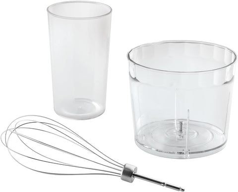 3-in-1 Hand Blender & Electric Chopper – 700ml Beaker, 500ml Bowl, Whisk, 2 Speeds + Pulse, Stainless Steel – Matte Charcoal