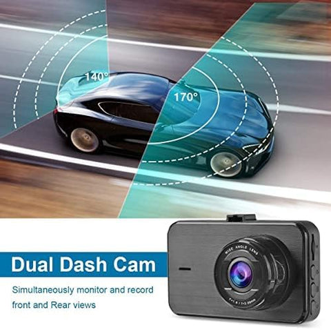 Dash Cam Front & Rear 1080P Dual Camera Car DVR with Night Vision