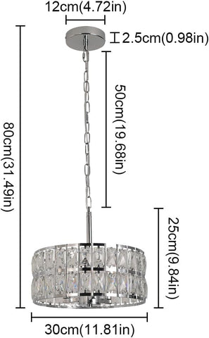 Modern Crystal Chandelier Pendant Ceiling Light for Dining & Living Rooms