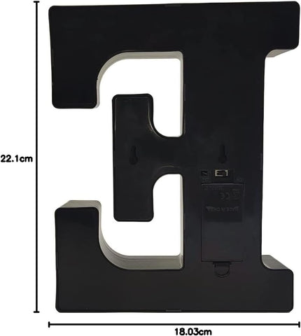E Style Black LED Marquee Letter Light, Battery Powered Decorative Night Lamp for Home, Party, Wedding and Event Decor
