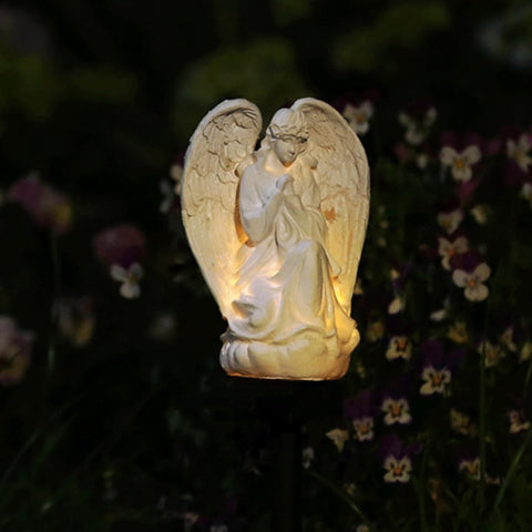 Solar Angel Light Outdoor Waterproof Resin Angel Stake Lights for Outdoor Garden Light Decoration