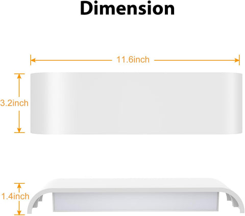 Indoor Led Wall Lights - 2 Pack 3000K/4500K/6000K Adjustable Color Temperature Wall Lights for Bedroom Living Room Kitchen Dining Room