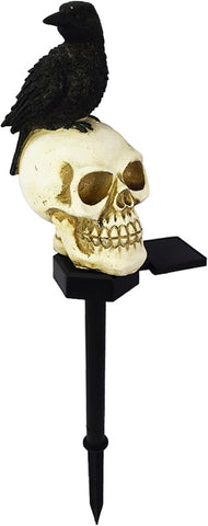 Halloween Pathway Lighting, Solar Garden Light,for 6-8 Hours Solar Powered LED Waterproof Crow Skull Garden Solar Lights Ground Plug-in for Lawn, Patio, Backyard, Look Left