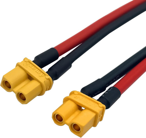 2pcs Amass XT30 U-F/M Male to Female Plug Extension Cable Lead Silicone Wire 16AWG Lithium Battery Plug Connector