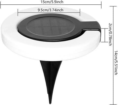 Solar Stake Lights Outdoor Waterproof Disk Lamp