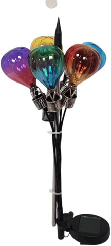 Solar Garden Stake Lights Hot Air Balloon Design – Outdoor Decorative Pathway Lights with Flame Effect LED, Auto On at Night, Multicolour Yard Lighting (1)
