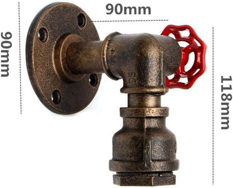 Industrial Wall Lights, Steampunk Wall Lamps, Vintage Water Pipe Wall Light, Retro Valve Tap Lighting Fixture, Single Loft Rustic Wall-Mounted Sconces for Bedroom Bar Pub Farmhouse Café Hotel